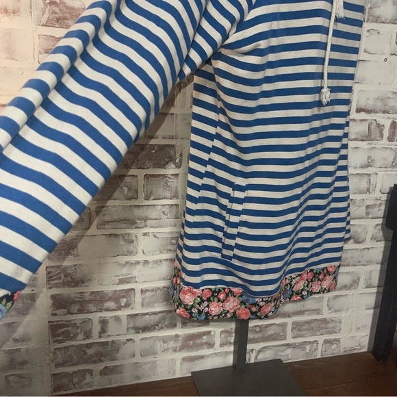 AMPERSAND AVE Blue and White Striped Hoodie - Picture 5 of 5